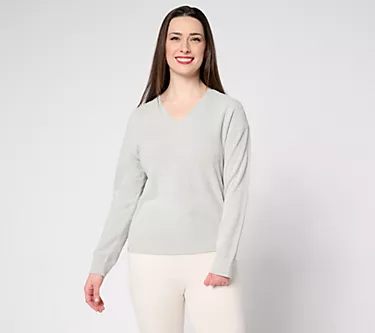 Barefoot Dreams CozyChic Ultra Lite Chevron Stitch V-Neck