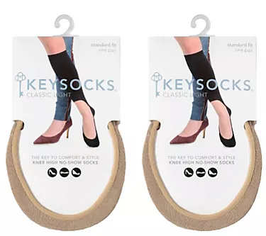 Keysocks S/2 Moisture Wicking Knee High No-Show Socks