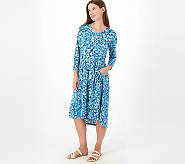 LOGO by Lori Goldstein Rayon 230 Regular Printed Dress