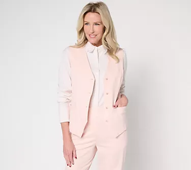 BEAUTIFUL by Lawrence Zarian V-Neck Button Front Vest