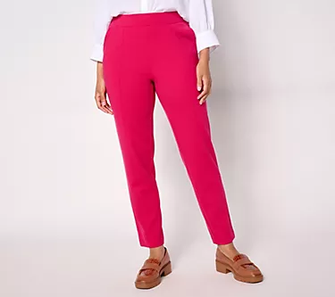 Isaac Mizrahi Live! Tall Icon Crepe Slim Straight Ankle Pants