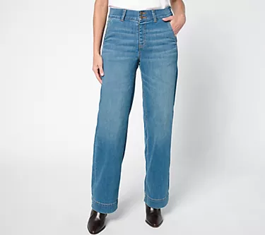 Denim & Co. Regular Indigo Easy Stretch Full-Length Trouser Jeans