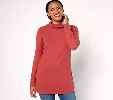 Denim & Co. Essentials Petite Heavenly Jersey Tunic