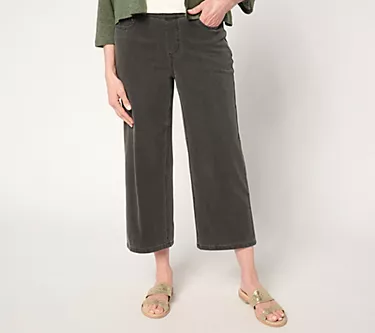Denim & Co. Petite Comfy Knit Air Crop Trouser Jean
