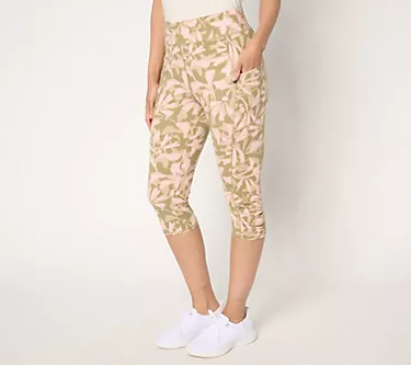 Denim & Co. Active Regular Duo Stretch Skimmer with Ruched Hem