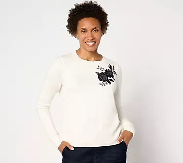 Studio Park X Jane Treacy Placed Floral Sweater