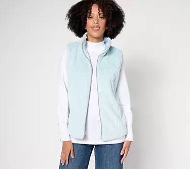 Studio Park x Kerstin Lindquist Faux Fur Zip Front Vest