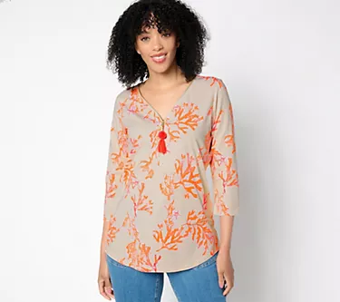 Belle by Kim Gravel Primabelle Knit Ciao Bella! Tassel Zip Top