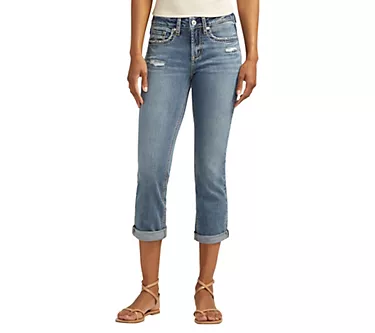 Silver Jeans Co. Suki Mid Rise Curvy Fit Capri- CVS305