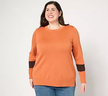 Belle by Kim Gravel SophistiChic Stripe Round Neck Sweater