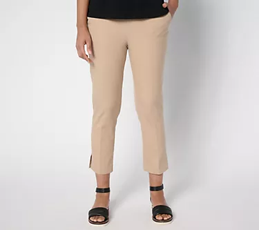 Isaac Mizrahi Live! Regular 24/7 Stretch Icon Straight Leg Crop Pants