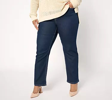Me by Jennie Garth Petite Indigo Johnny Straight Leg Jeans