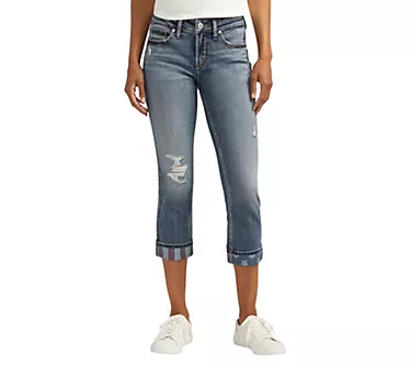 Silver Jeans Co. Suki Mid Rise Curvy Fit Capri- CVS345