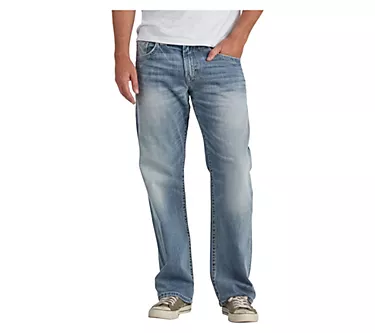 Silver Jeans Co. Men's Gordie Loose Fit Straight Jeans-SMC150
