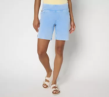 Belle Beach by Kim Gravel Delray Denim 8" Shorts