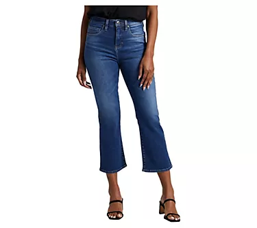 JAG Phoebe High Rise Cropped Bootcut Jeans-Persian Blue