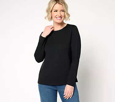 Denim & Co. Essentials Perfect Jersey Long-Sleeve Top