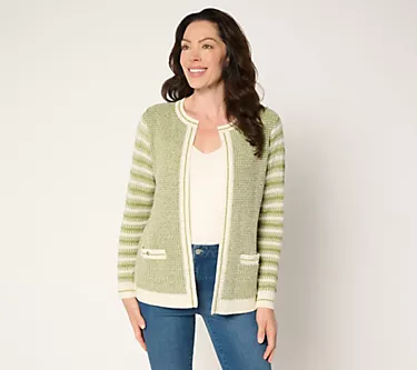 Susan Graver Chic Open Front Sweater Jacket