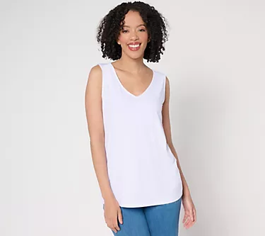 Susan Graver Modern Essentials Liquid Knit V-Neck Tank