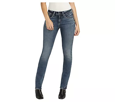 Silver Jeans Co. Suki Mid Rise Straight Leg Jeans-ECF385