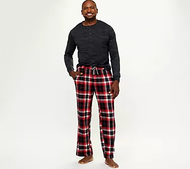 MUK LUKS Men's Tall Butter Knit Matching Pajama Set
