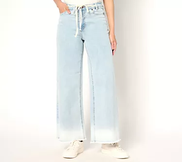 Peace Love World Regular Dip Dye Ankle Jean with Drawcord Waist