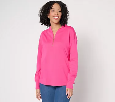 Isaac Mizrahi Live! Essentials Pima Cotton Quarter Zip Top 1 300059-isaac-mizrahi-live-essentials-pima-cotton-quarter-zip-top-1.webp