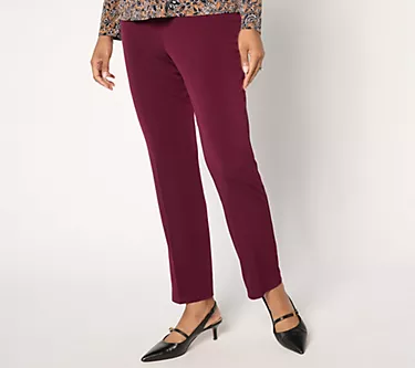 Susan Graver Modern Essentials Petite Liquid Knit Slim Pant