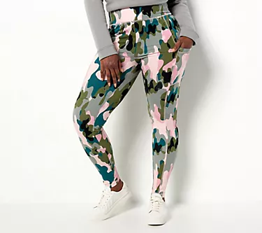 LOGO Lounge by Lori Goldstein Regular Camo Leggings with Pockets