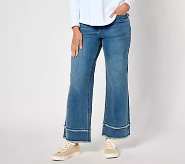 Isaac Mizrahi Live! Tall True Denim Indigo Pull On Wide Leg Jeans