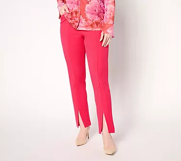 Isaac Mizrahi Live! Regular Timeless Twill Slim Straight Ankle Pants