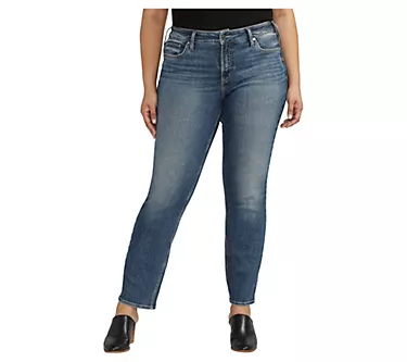 Silver Jeans Co. Suki Mid Rise Curvy Fit Straight Jeans