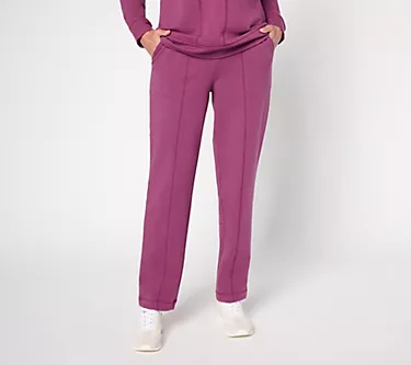 Denim & Co. Active Tall French Terry Straight Leg Pant