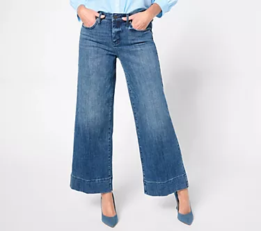 NYDJ Teresa Wide Leg Ankle w/ 3" Wide Hem - Moonlight