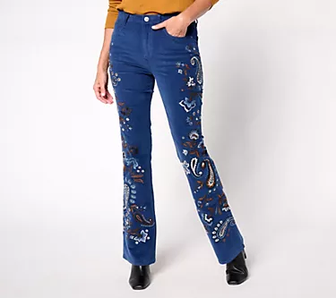 Driftwood Jeans Wyatt Corduroy Boot-Cut Pants - Moody Paisley