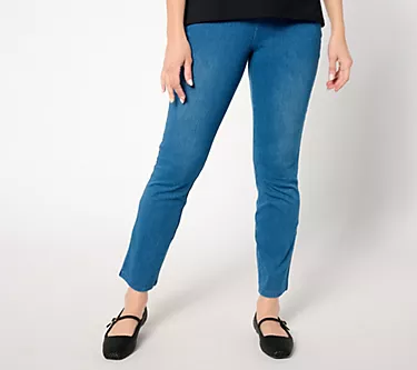 Women With Control Petite Prime Stretch Denim Slim Leg Ankle Pants