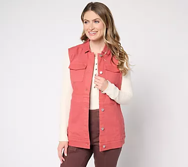 Denim & Co. Classic Stretch Color Denim Vest