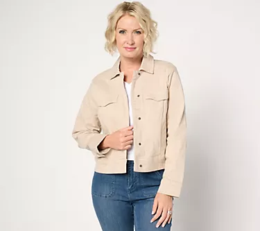 Denim & Co. Signature Color Perfect Flex Denim Jacket