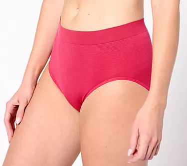 Breezies Shimmer Stripe Seamless Hi-Cut Panties 3 Pack