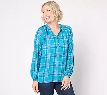 312897-belle-by-kim-gravel-blurred-plaid-henley-blouse-1.webp