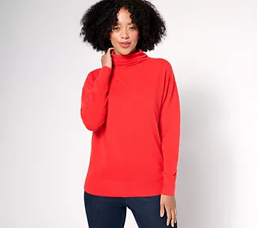 BEAUTIFUL by Lawrence Zarian Gathered Turtleneck Sweater