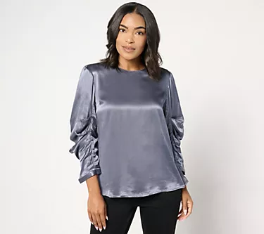 Me by Jennie Garth Sterling Satin Blouse w/ Sleeve Detail 1 314673-me-by-jennie-garth-sterling-satin-blouse-w-sleeve-detail-1.webp