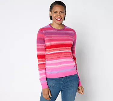 Isaac Mizrahi Live! Jacquard Stripe Pullover Long Sleeve Sweater 1 314964-isaac-mizrahi-live-jacquard-stripe-pullover-long-sleeve-sweater-1.webp