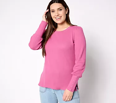 Belle by Kim Gravel Baby Waffle Button Sleeve Top