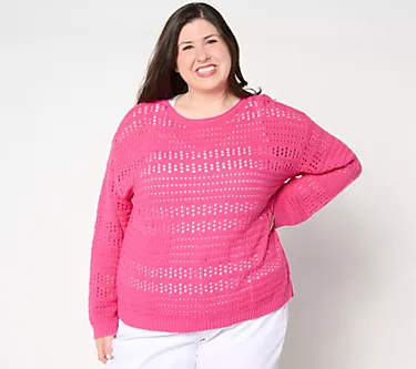 Denim & Co. Canyon Retreat Drop Shoulder Boat Neck Pullover