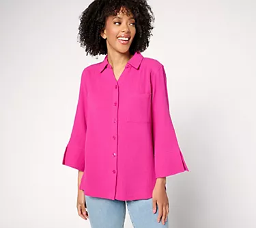 Belle by Kim Gravel Summer Sunset Cotton Gauze Button Up Shirt