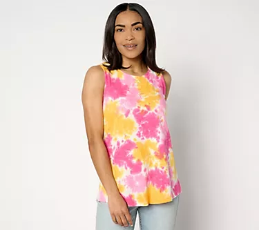 LOGO Layers by Lori Goldstein Tie Dye Scoop Neck Tank