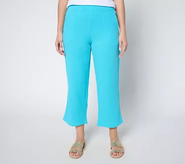 Belle Beach by Kim Gravel Regular 100% Cotton Gauze Cropped Pant