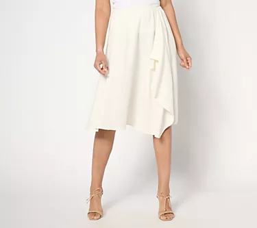 BEAUTIFUL by Lawrence Zarian Petite Pull-On Linen Blend Skirt