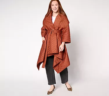 Carla Rockmore Collection Regular Asymmetric Quilted Coat